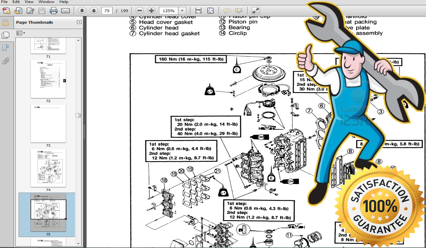 Thumbnail 1985 Yamaha 40 HP outboard service repair manual