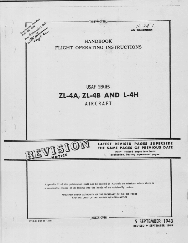 Product picture Piper ZL4 warbird POH pilots manual L4H